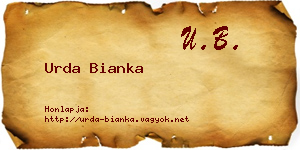 Urda Bianka névjegykártya