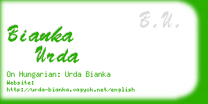bianka urda business card